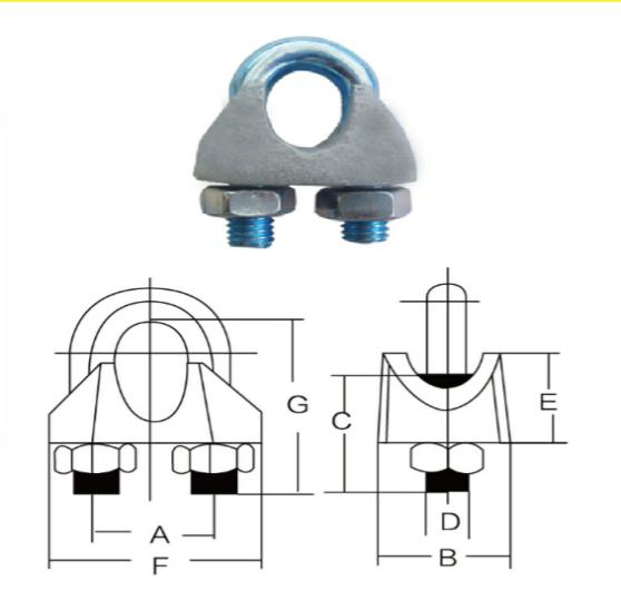 DIN741 Galv Malleable Wire Rope Clip